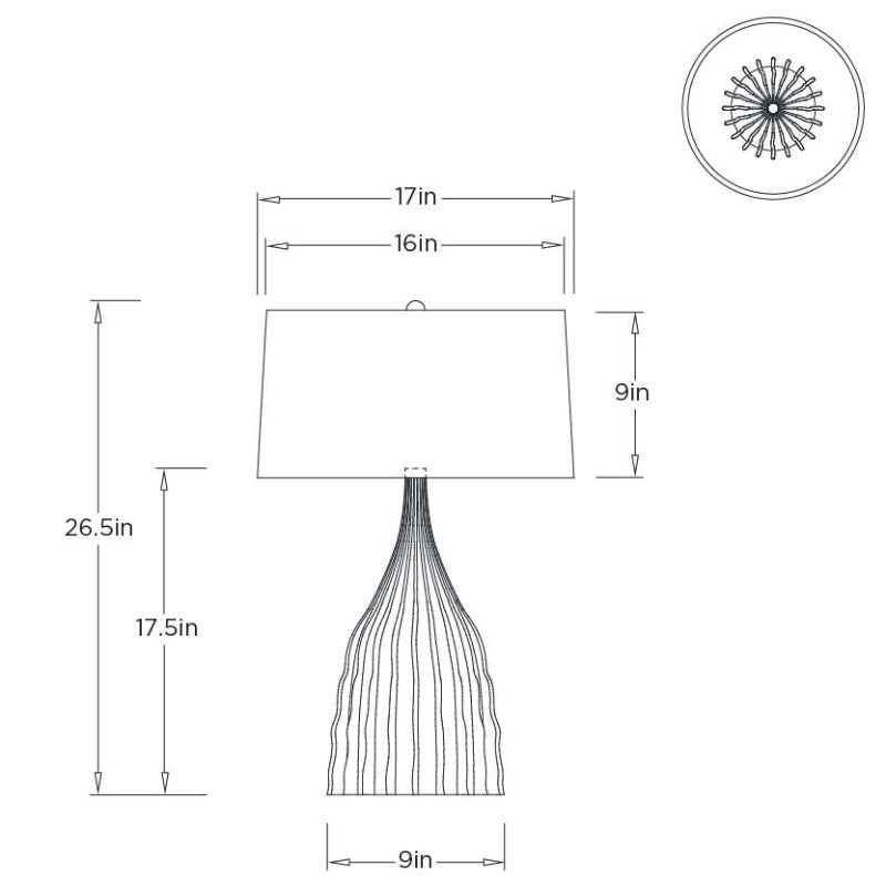 Arteriors PTE16 Nyla 1-lt 27" Tall Table Lamp