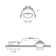 Dals RGM2-CC Facet 2" Regressed Gimbal Downlight with Thin Trim, 5CCT Selectable