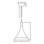 Besa 1JC-RIOCF Rio 1-lt 12" LED Pendant, Cord Fixture with Dome Canopy