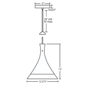 Besa 1TT-RIOCF Rio 1-lt 12" LED Pendant, Stem Fixture
