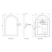 Paris Mirror Chic 24" x 36" Arch LED Vanity Front-Lit Mirror, 3CCT Selectable