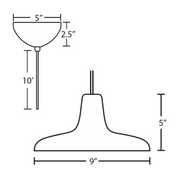 Besa 1XC-MODUS Modus 1-lt 9" LED Pendant, Cord Fixture with Dome Canopy