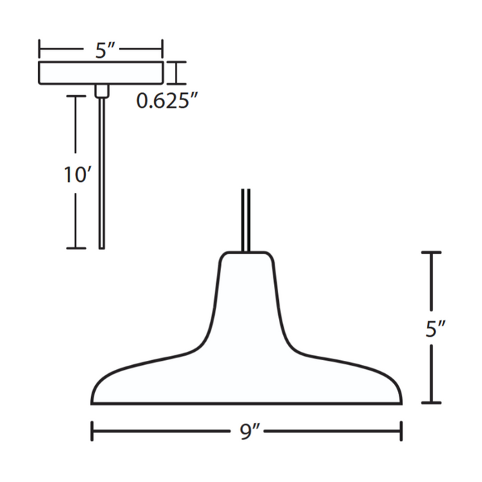 Besa 1XT-MODUS Modus 1-lt 9" LED Pendant, Cord Fixture with Flat Canopy
