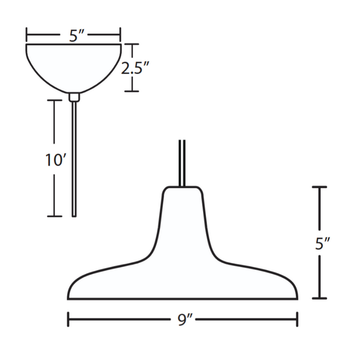 Besa 1XC-MODUS Modus 1-lt 9" LED Pendant, Cord Fixture with Dome Canopy