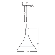 Besa 1JT-RIOCF Rio 1-lt 12" Pendant, Cord Fixture with Flat Canopy