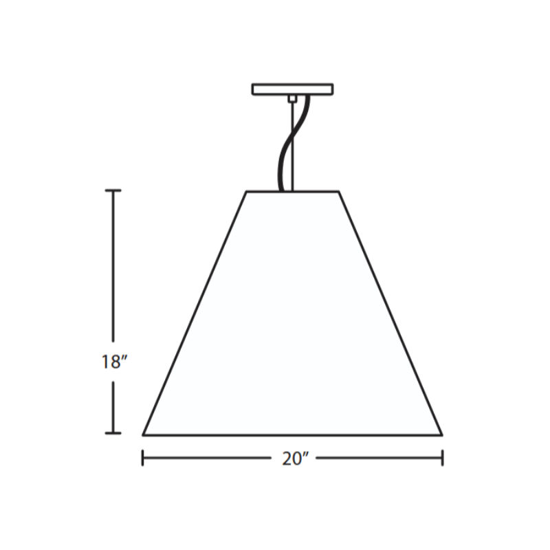 Besa 1TT-DYLAN Dylan 1-lt 20" LED Pendant, Stem Fixture