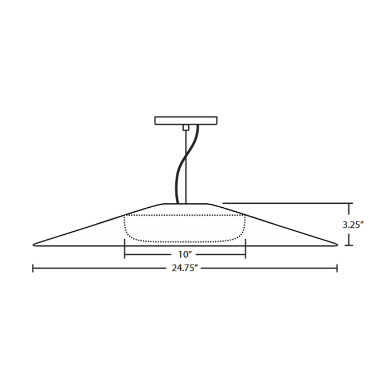 Besa 1KX-SWAN Swan 1-lt 25" LED Pendant, Cable Fixture