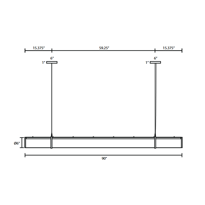 Besa 1KX-ENCORE90 Encore 1-lt 90" LED Pendant