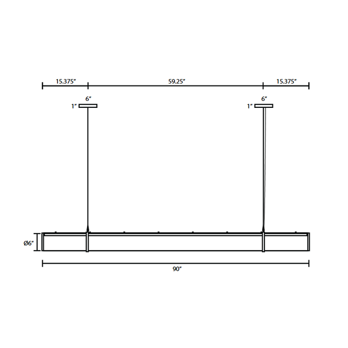 Besa 1KX-ENCORE90 Encore 1-lt 90" LED Pendant