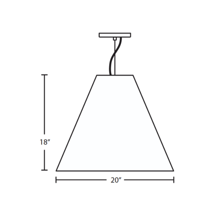 Besa 1KX-DYLAN Dylan 1-lt 20" LED Pendant, Cable Fixture