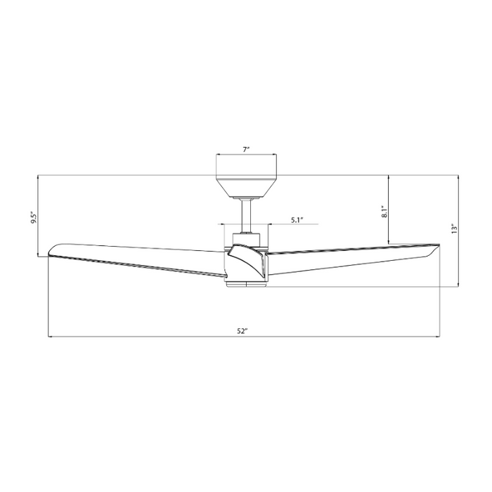 WAC F-109L Novelle 52" Outdoor Smart Ceiling Fan with LED Light Kit, 4CCT Selectable