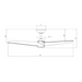 WAC F-109L Novelle 52" Outdoor Smart Ceiling Fan with LED Light Kit, 4CCT Selectable
