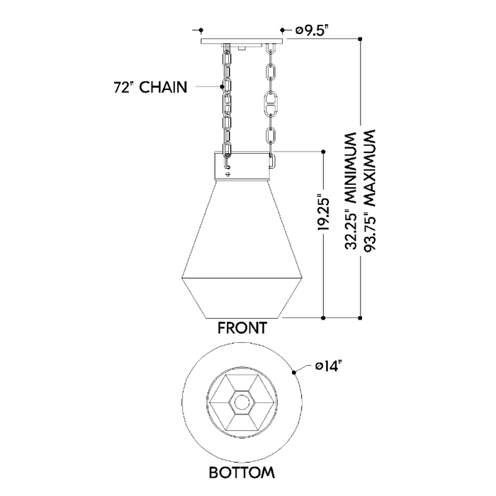 Corbett 466-14 Tragus 1-lt 14" LED Pendant