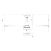 WAC F-103L Flair 56" Outdoor Smart Ceiling Fan with LED Light Kit, 4CCT Selectable