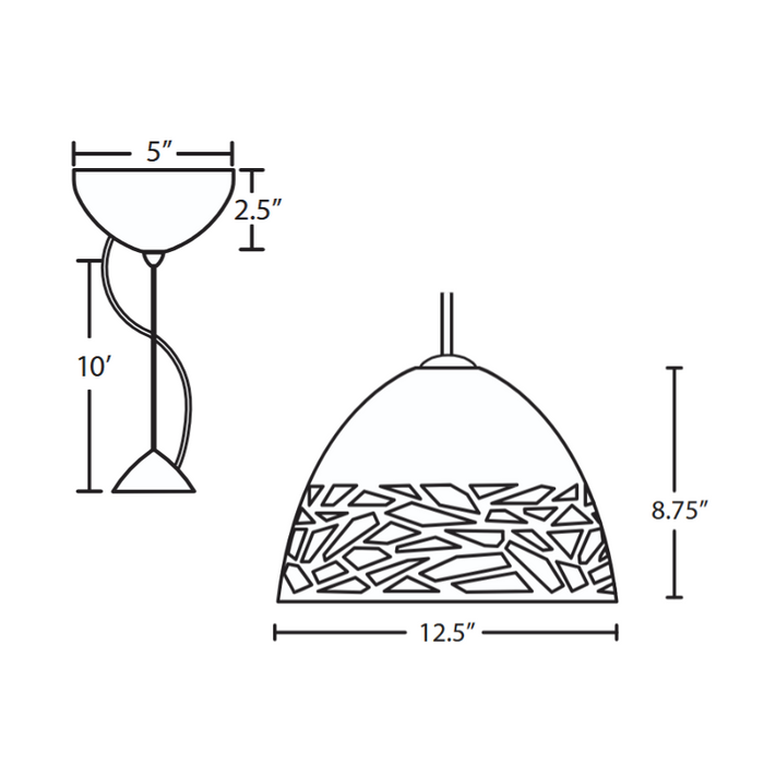 Besa 1KX-KIEV Kiev 1-lt 13" LED Pendant, Cable Fixture