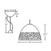 Besa 1KX-KIEV Kiev 1-lt 13" Pendant, Cable Fixture