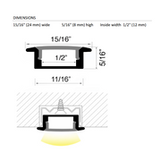 Lotus LH-2408 8-ft Recessed Mount Aluminum Profile with White Diffused Cover (Pack of 10)