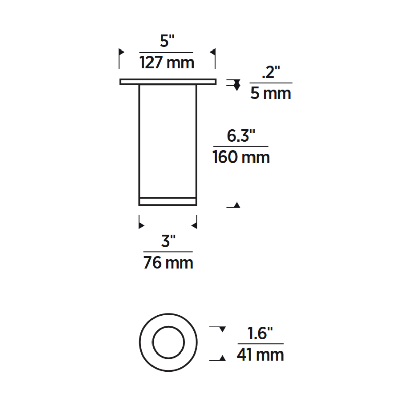 Element EC3R 3" 19W Fixed LED Cylinder, Warm Dim, Surface Mount