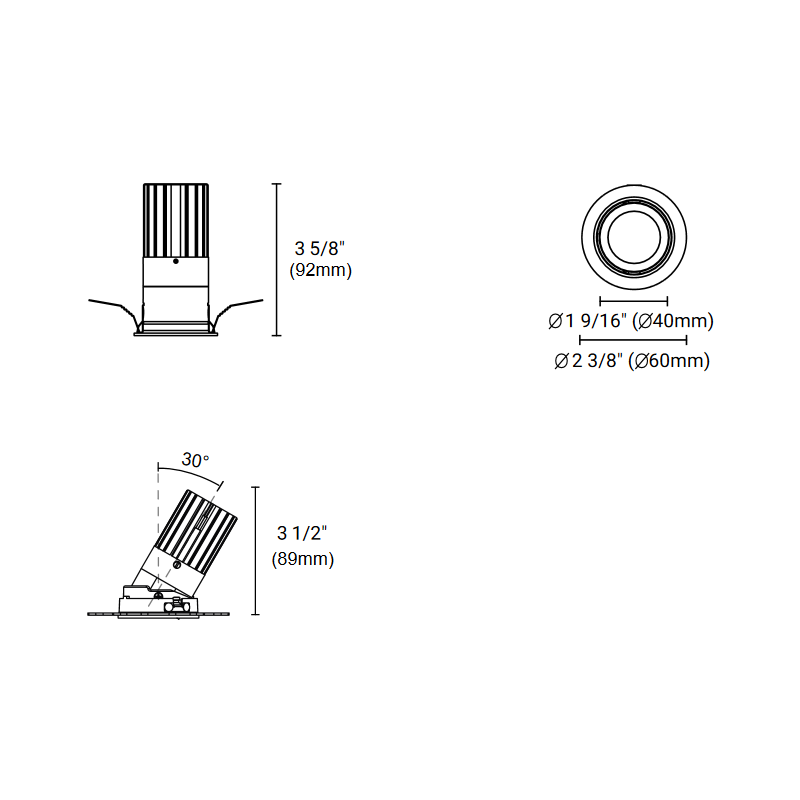 Eurofase BTGO-1R-T Baby Tango 1 Light 10W Round LED Flat Gimbal Trim, Clear Lens