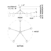 Troy F4369 Andersen 5-lt 69" Chandelier