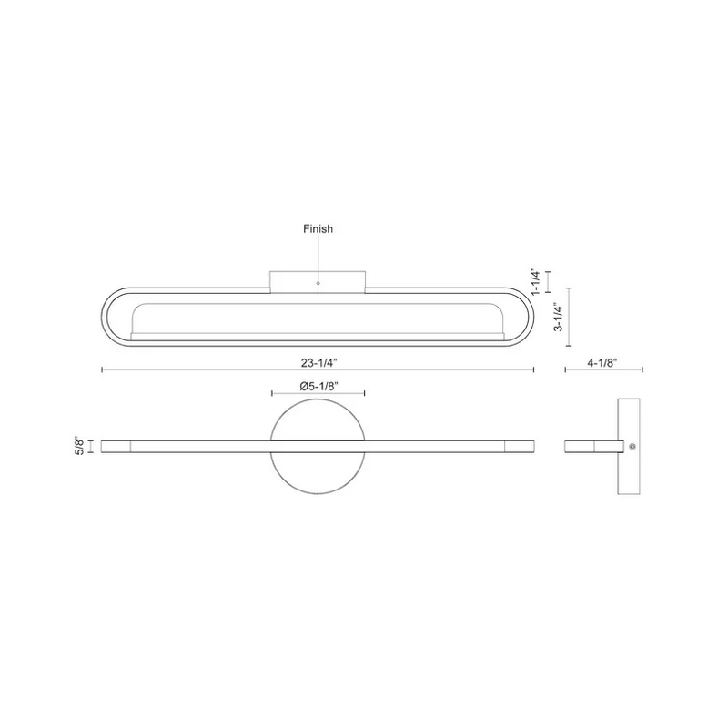 Kuzco VL63724-UNV Marlon 1-lt 23" LED Vanity Light