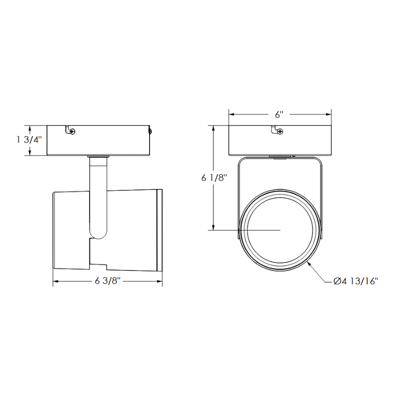Juno T283L Trac-Master 26W LED Flat Back Cylinder Track Head, Direct Canopy Mount