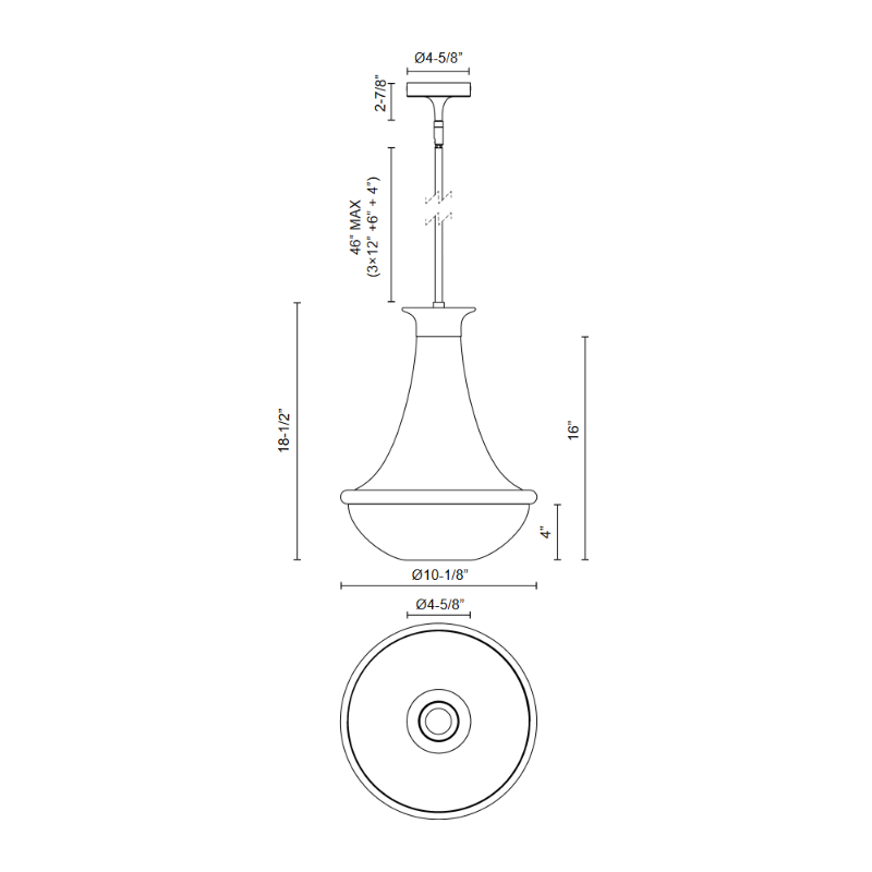 Alora Mood PD464014 Marcel 1-lt 10" Pendant