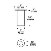 Element EC3R 3" 24W Wall Wash LED Cylinder, Warm Dim, Surface Mount