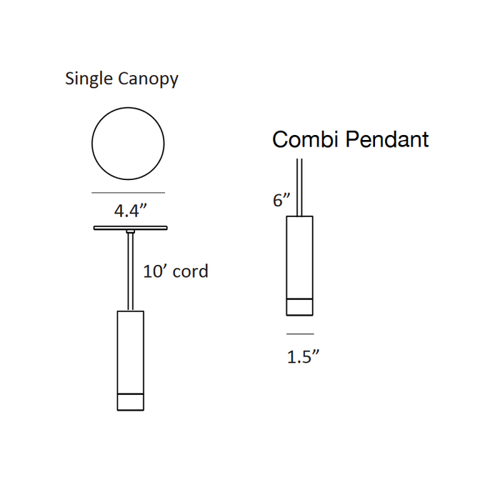 Koncept CMP-S1-S-06 Combi LED Pendant, Glass Plate