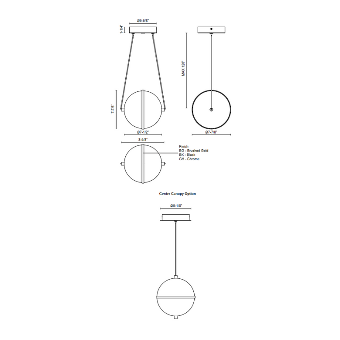 Kuzco PD76708 Aries 1-lt 9" LED Pendant