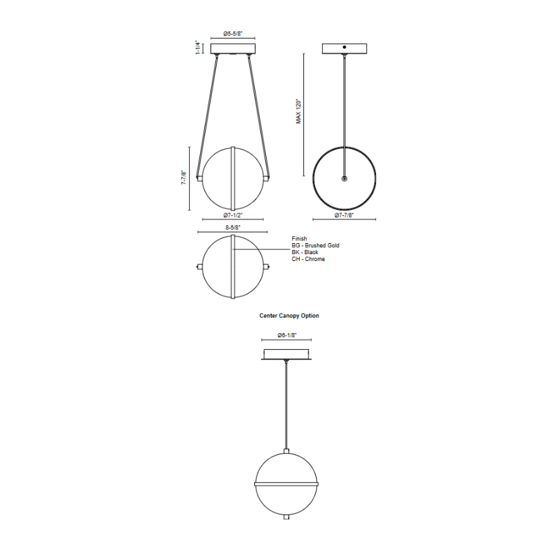 Kuzco PD76708 Aries 1-lt 9" LED Pendant