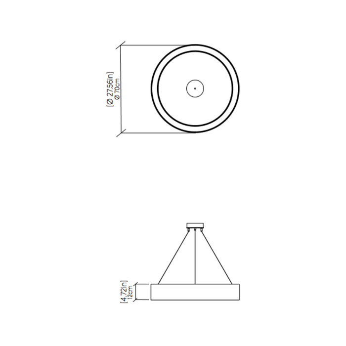 Accord 1350 Cylindrical 1-lt 28" LED Pendant