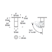 Element EC2R 2" 12W Adjustable LED Cylinder, Surface Mount