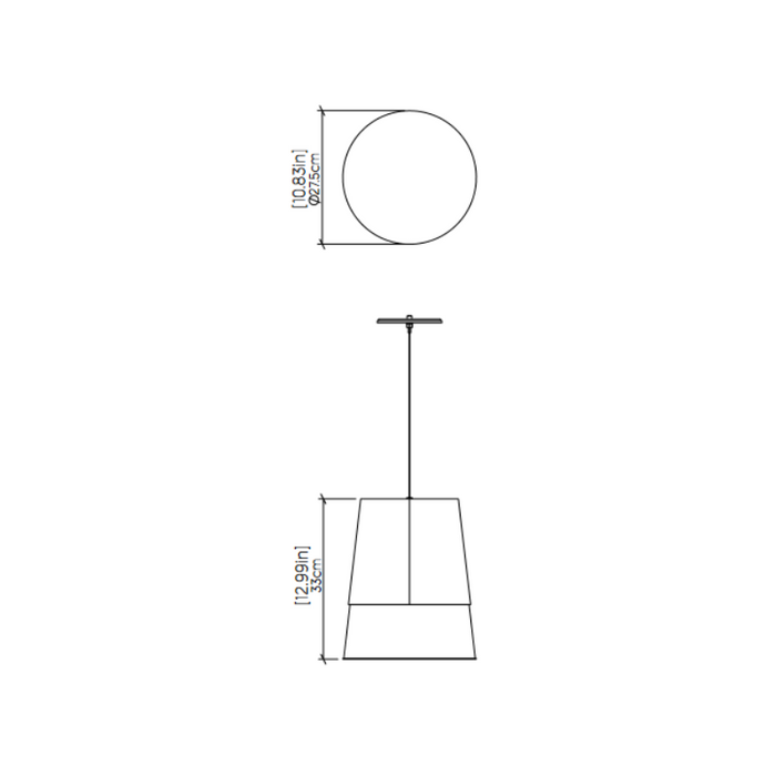 Accord 264 Conical 1-lt 11" LED Pendant, E26 Base