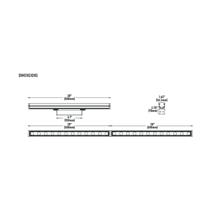 Core Lighting LWW-SL-RGBW 40" 36W High Output Mini RGB/RGBW Linear LED Wall Washer
