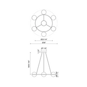 Alora CH302006 Tagliato 6-lt 36" LED Chandelier