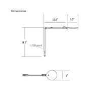 Koncept SPY-RCH Splitty Reach LED Desk Lamp, Wall Mount