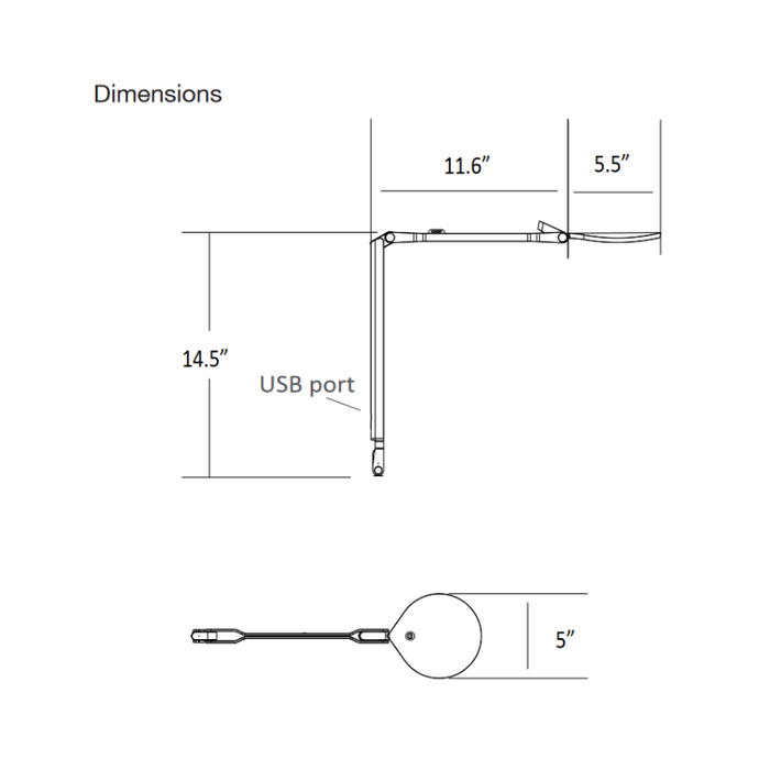 Koncept SPY-RCH Splitty Reach LED Desk Lamp, Wall Mount