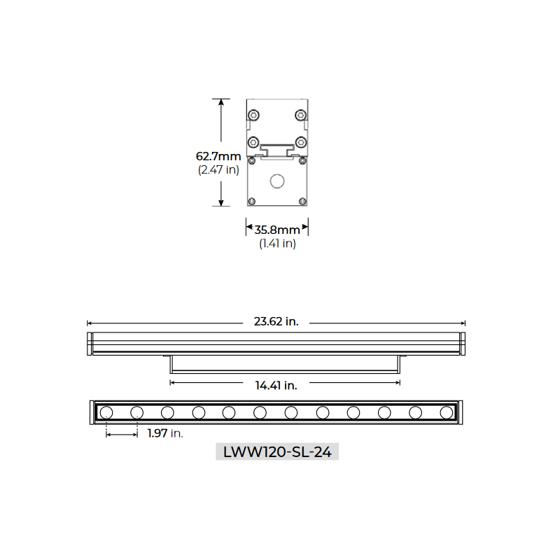 Core Lighting LWW120-SL 24" 18W High Output Linear LED Wall Washer