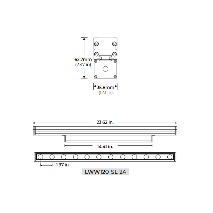Core Lighting LWW120-SL 24" 18W High Output Linear LED Wall Washer