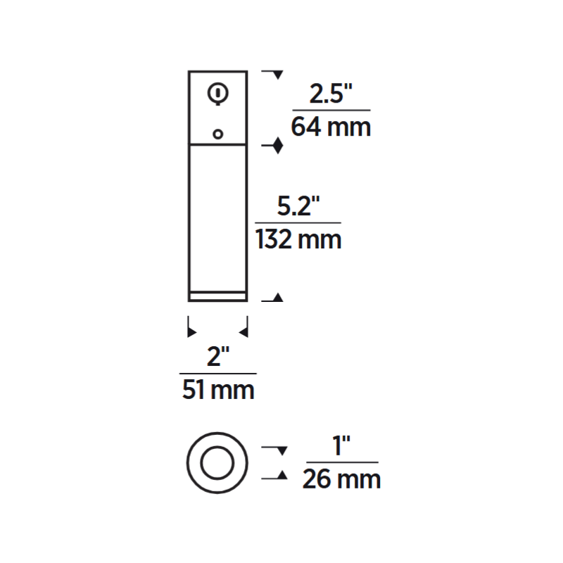 Element EC2R 2" 15W Fixed LED Cylinder, Conduit Mount