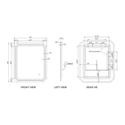 Paris Mirror Lustra 30" x 36" LED Vanity Front-Lit & Backlit Mirror, 3CCT Selectable