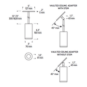 Element EC3R 3" 19W Wall Wash LED Cylinder, Pendant Mount