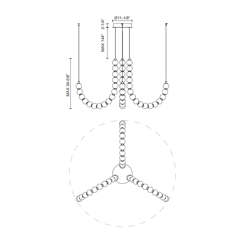 Alora CH321803 Akoya 54" LED Chandelier