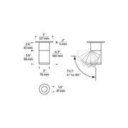Element EC3R 3" 12W Adjustable LED Cylinder, Warm Dim, Surface Mount