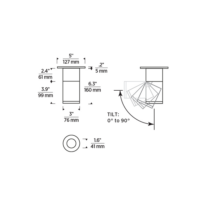 Element EC3R 3" 12W Adjustable LED Cylinder, Warm Dim, Surface Mount