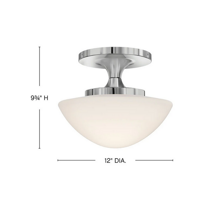 Hinkley 47813 Knox 1-lt 12" LED Semi-Flush Mount - Chrome