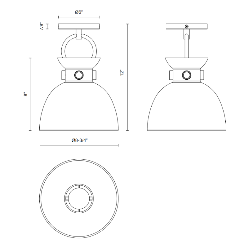 Alora Mood SF411309 Waldo 1-lt 9" Semi Flush Mount