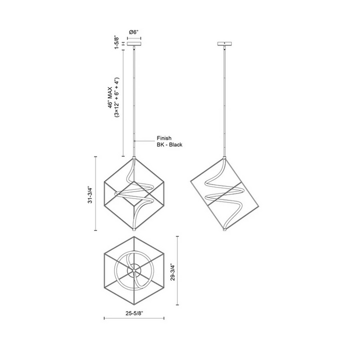 Kuzco PD29226-UNV Script 1-lt 26" LED Pendant