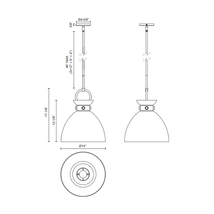 Alora Mood PD411814 Waldo 1-lt 14" Pendant